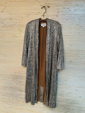 Anthropologie x Mare Mare Metallic-Sequin Open Front Jacket